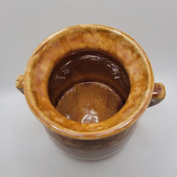 Brush Pottery Honey Crock Jardiniere Brown Drip Glaze Vintage 1976 U.S. - Picture 3 of 9